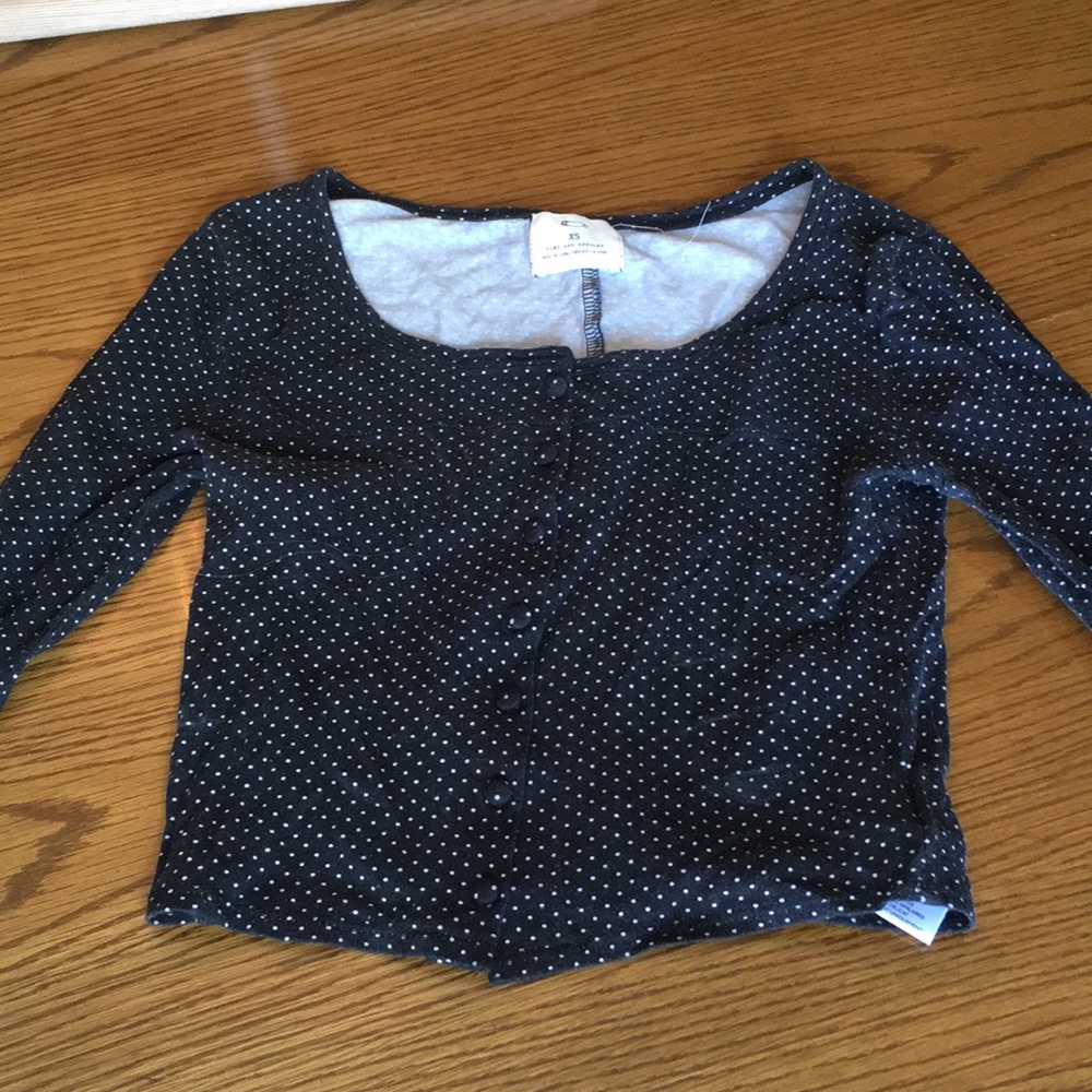 Urban outfitters black and white polka dot crop